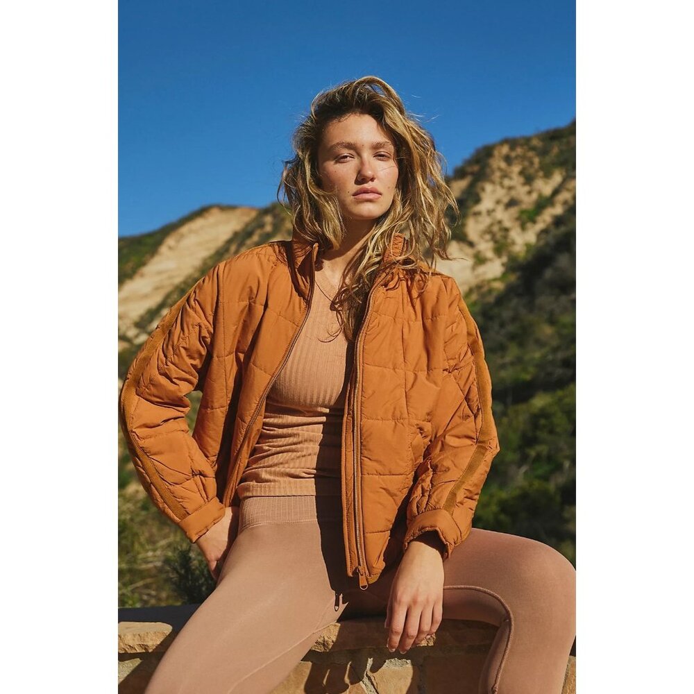 Free People Orange Puffer Jacket